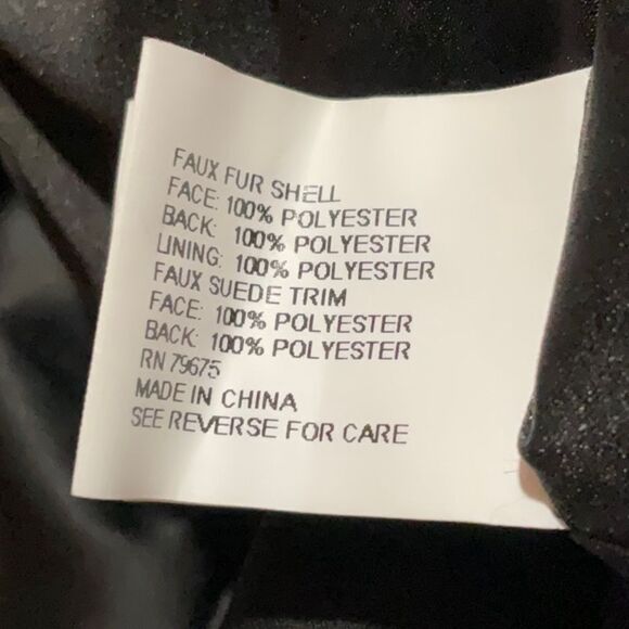 MICHAEL KORS NEW WITH TAGS WINDOWPANE BLACK FAUX FUR HOODED VEST JACKET MEDIUM - Picture 10 of 13